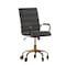 Flash Furniture Black LeatherSoft Roller Wheel Executive Chair GO-2286M-BK-GLD-RLB-GG - alternate 2